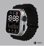 Unisex Waterproof Digital Display Watch - 1 Pc, Square Case with Textured Strap