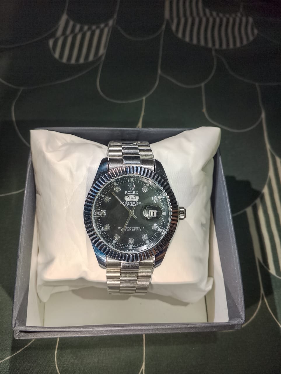 High-Quality Luxury Rolex Watch – Fast Copy Stainless Steel Day-Date Timepiece