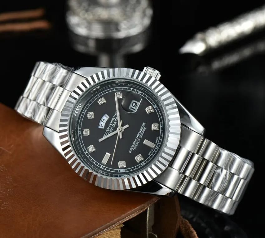 High-Quality Luxury Rolex Watch – Fast Copy Stainless Steel Day-Date Timepiece