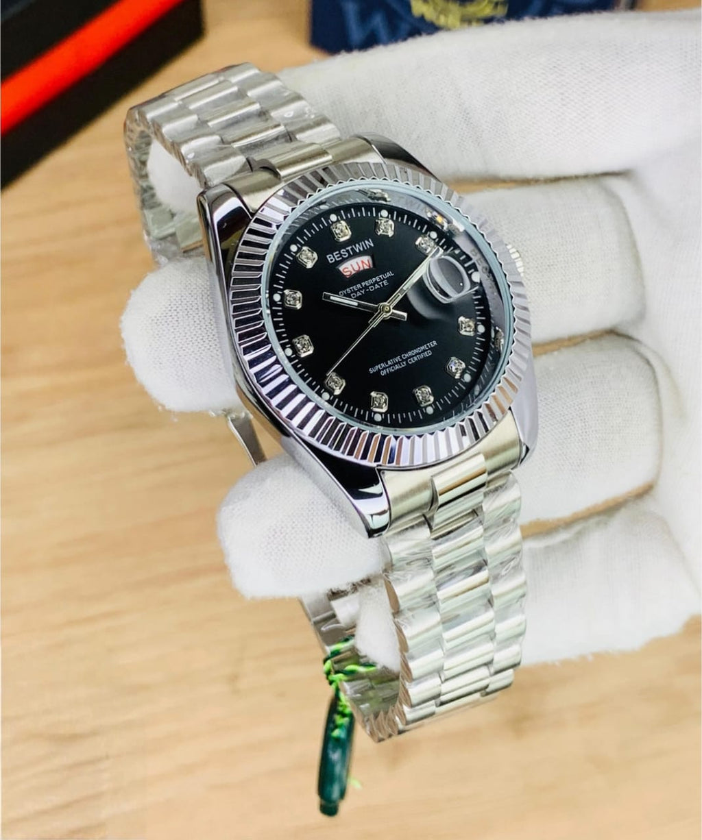 High-Quality Luxury Rolex Watch – Fast Copy Stainless Steel Day-Date Timepiece