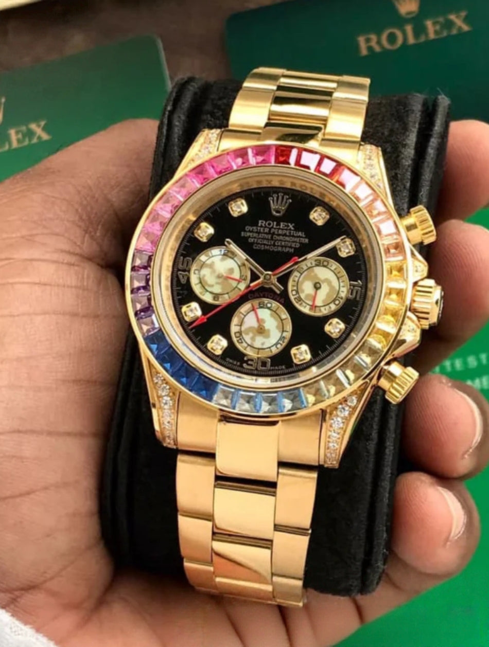High-quality fast-copy, luxury Rolex Daytona Rainbow Watch
